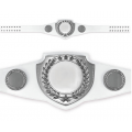 Championship Belt - White Belt with Bright Silver Plate